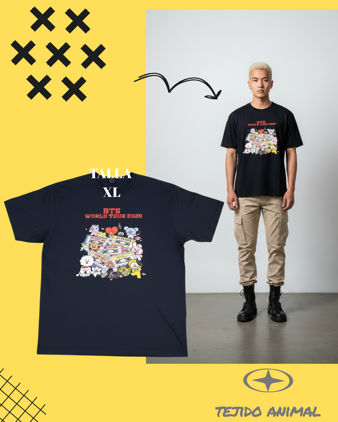 POLERAS BTS MUSIC AZUL