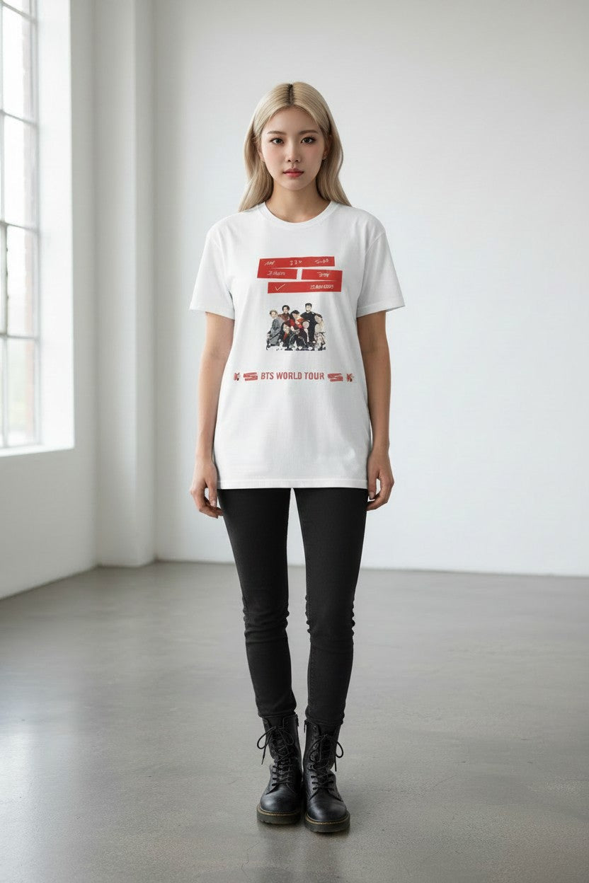 POLERA BTS PERSONALIZADO 4 BLANCO