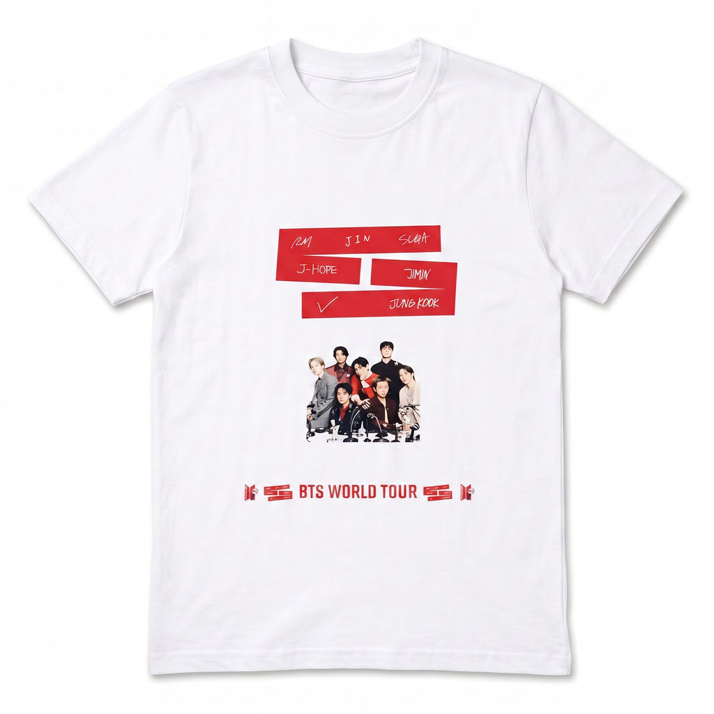 POLERA BTS PERSONALIZADO 4 BLANCO