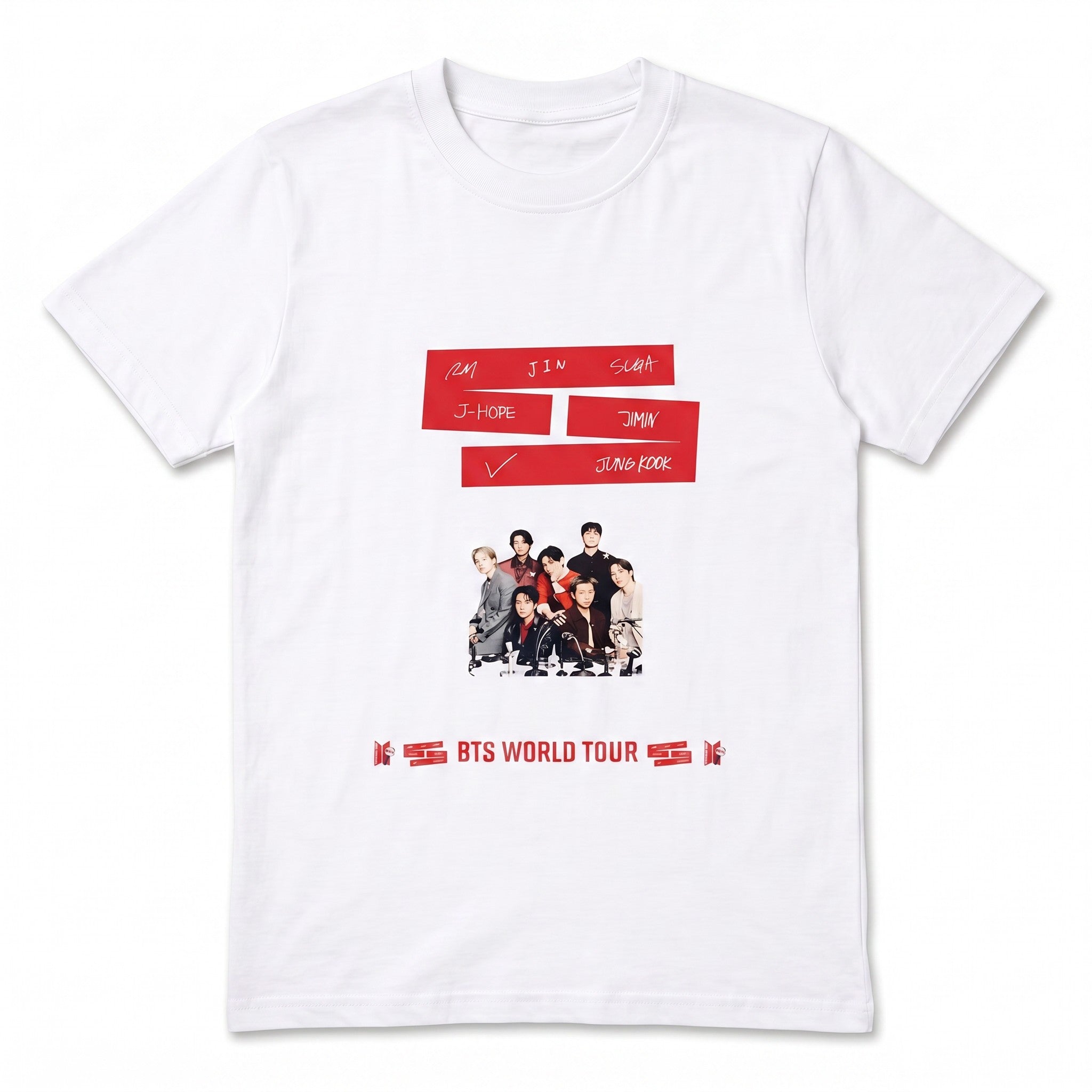 POLERA BTS PERSONALIZADO 4 BLANCO