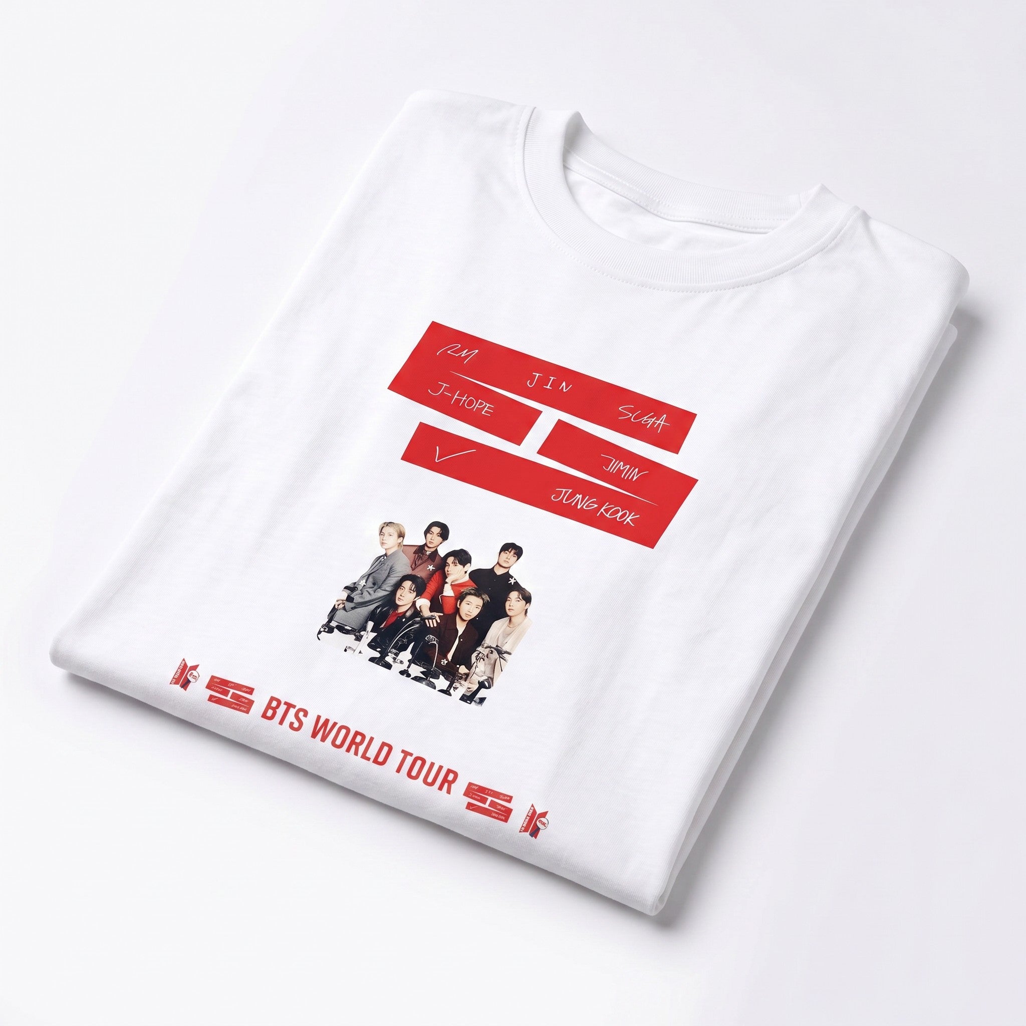 POLERA BTS PERSONALIZADO 4 BLANCO