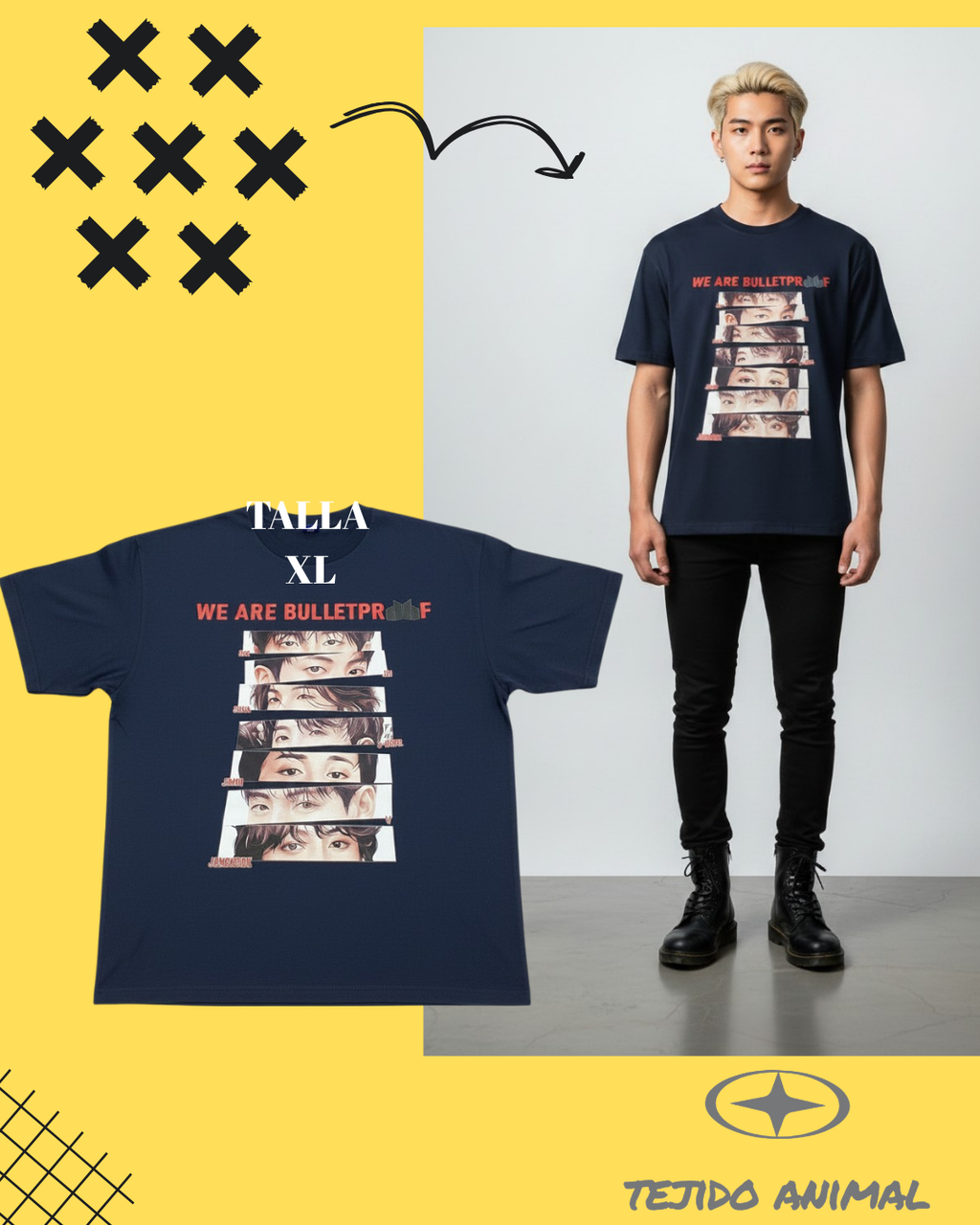 POLERA BTS WEARE BULLETPROOF AZUL