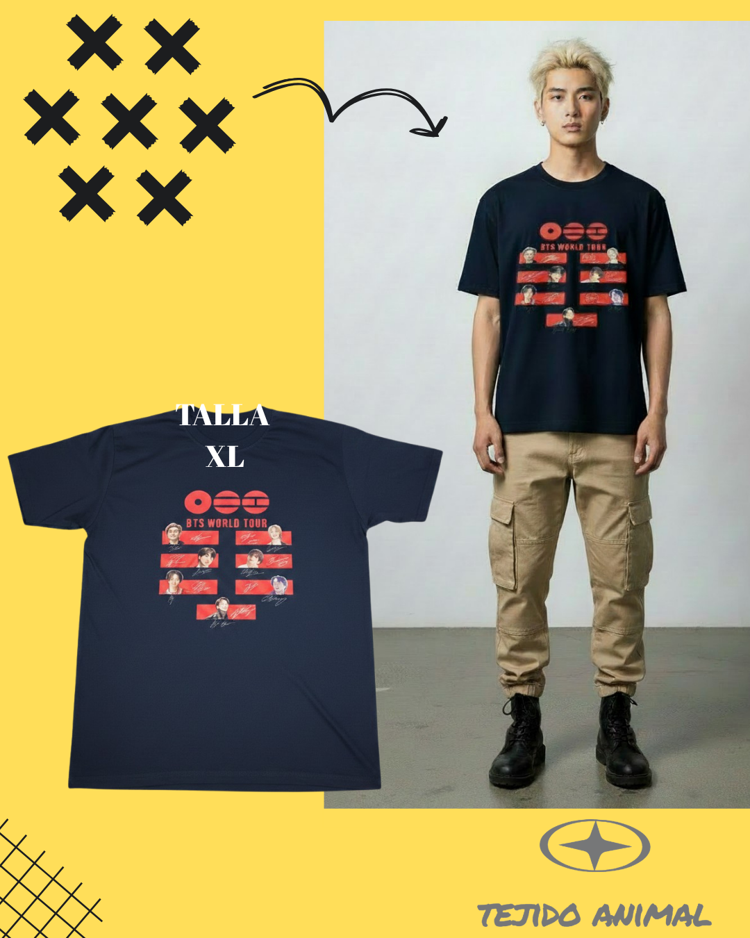 POLERAS BTS PERSONALIZADO 3 AZUL