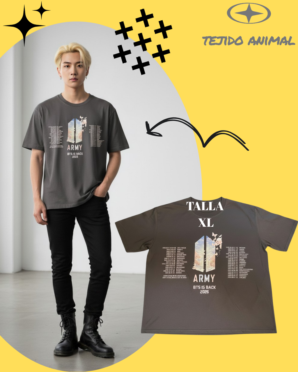 POLERA BTS IS BACK CAFE