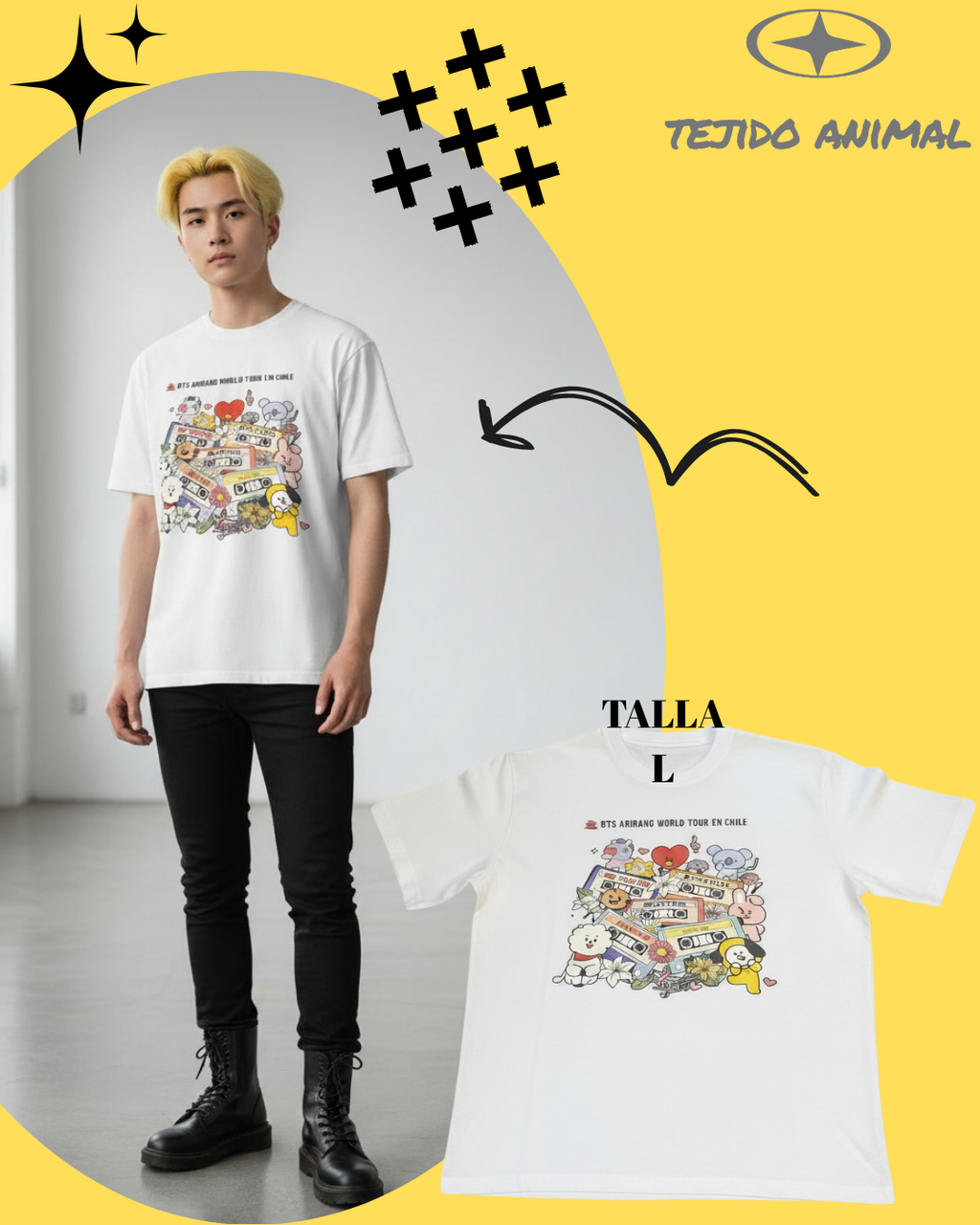 POLERA BTS MUSIC 2 BLANCO