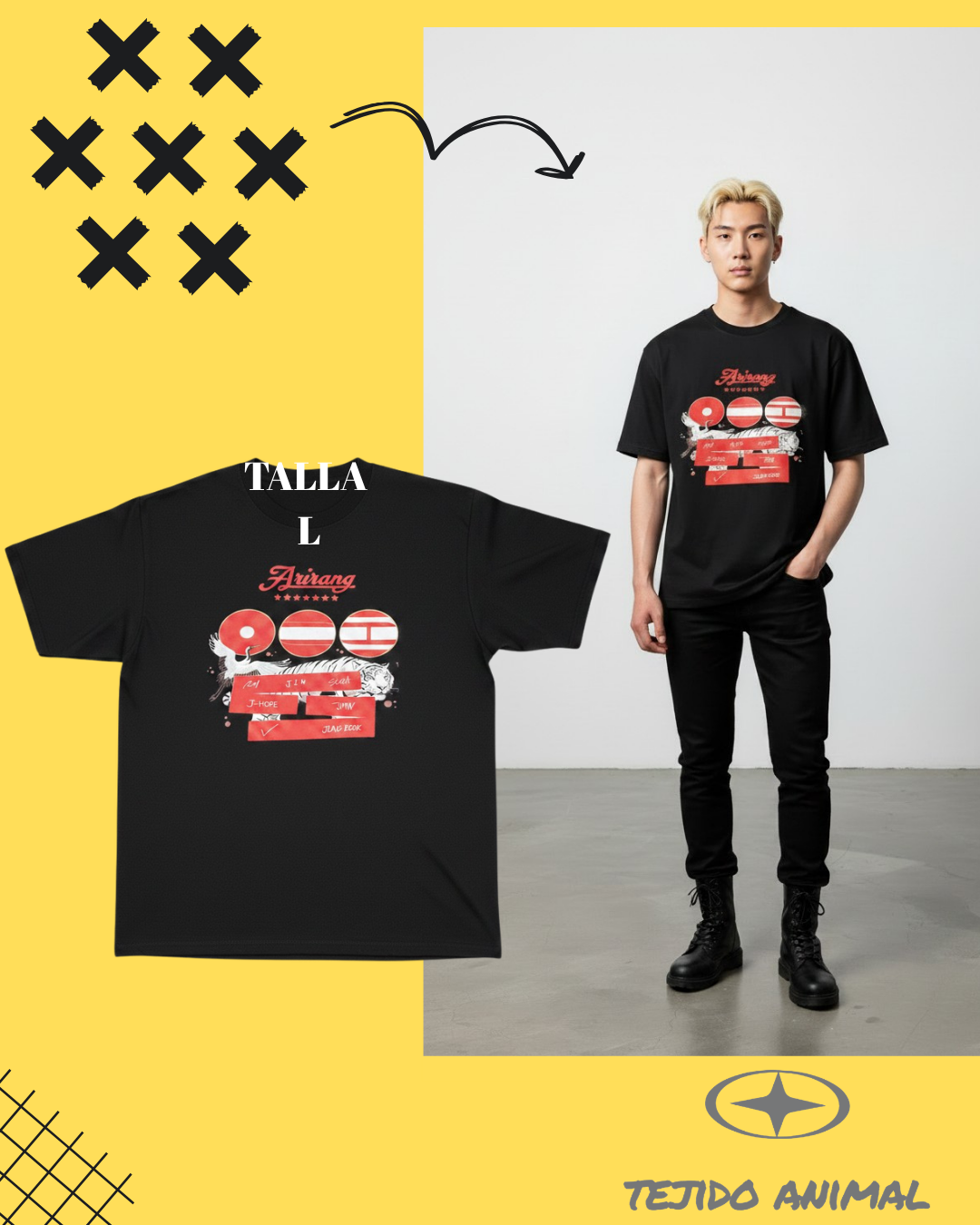 POLERA BTS IDOL NEGRO