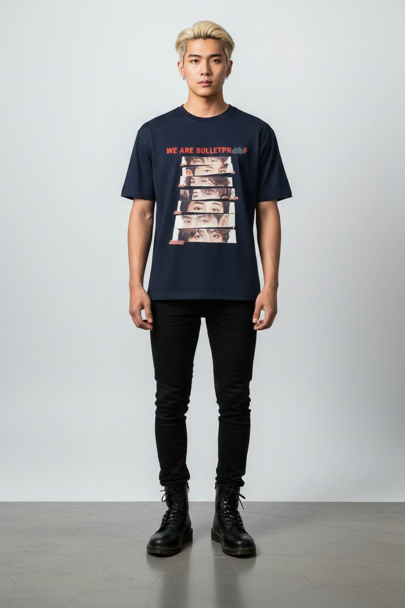 POLERA BTS WEARE BULLETPROOF AZUL