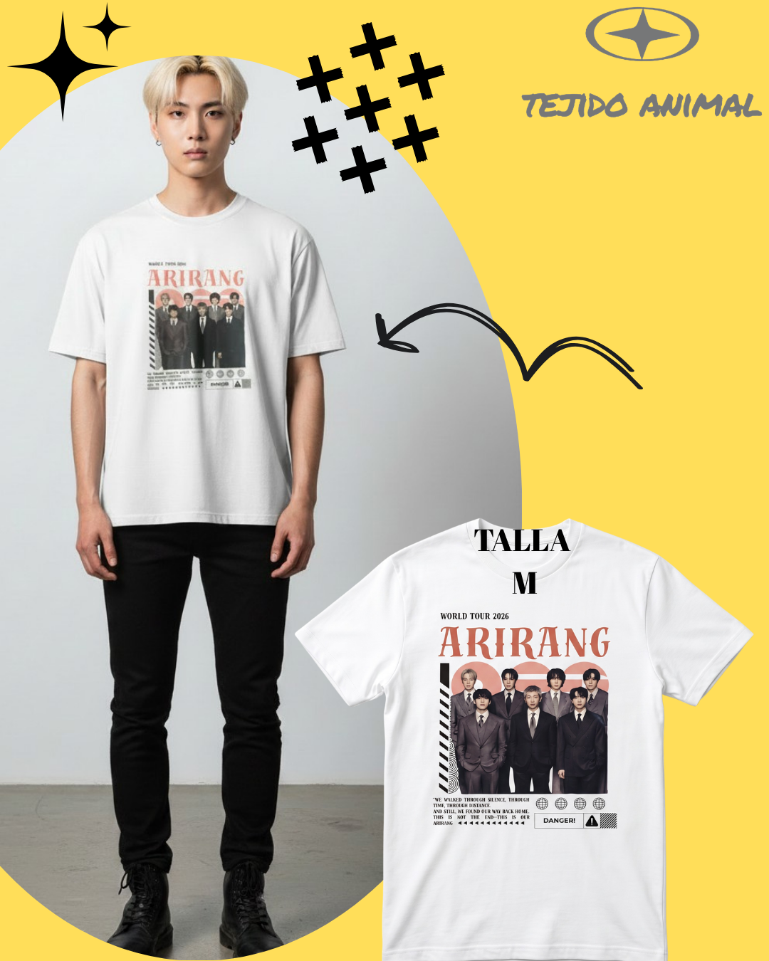 POLERA BTS ARIRANG EXCLUSIVO 3 BLANCO