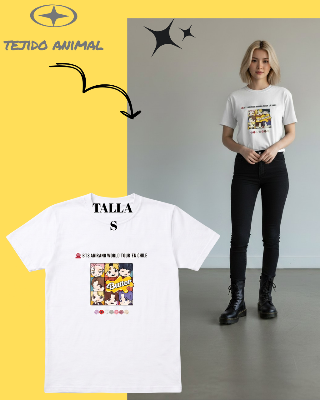 POLERA BTS ARIRANG BUTTER BLANCO