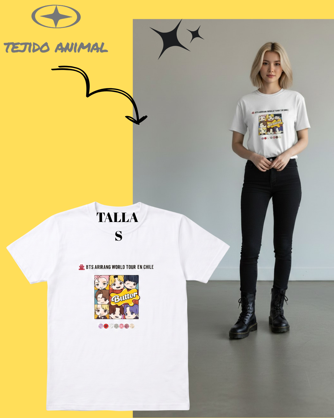 POLERA BTS ARIRANG BUTTER BLANCO
