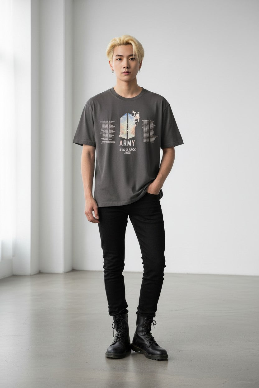 POLERA BTS IS BACK CAFE