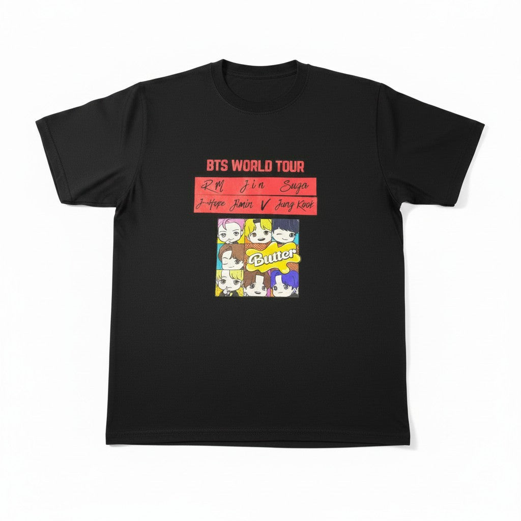 POLERA BTS WORLD TOUR BUTTER  NEGRO