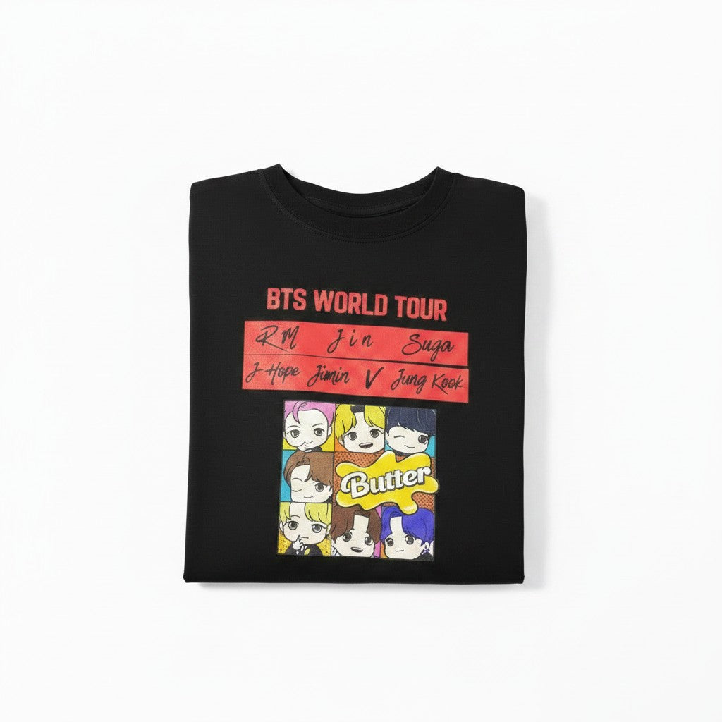 POLERA BTS WORLD TOUR BUTTER  NEGRO