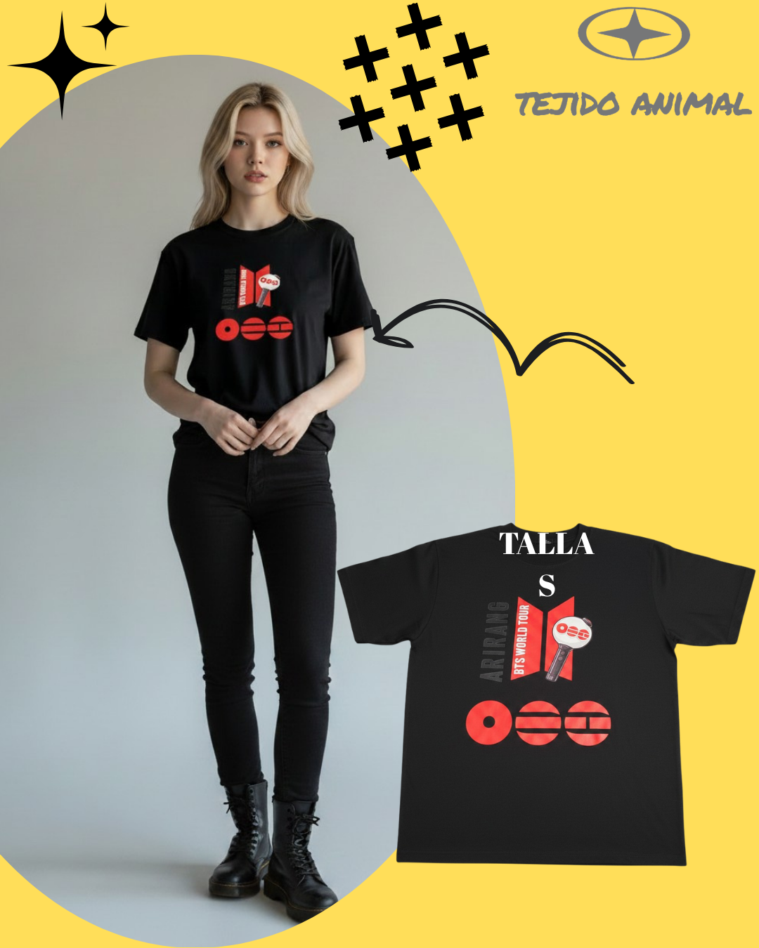 POLERA BTS BOMB 3 NEGRO