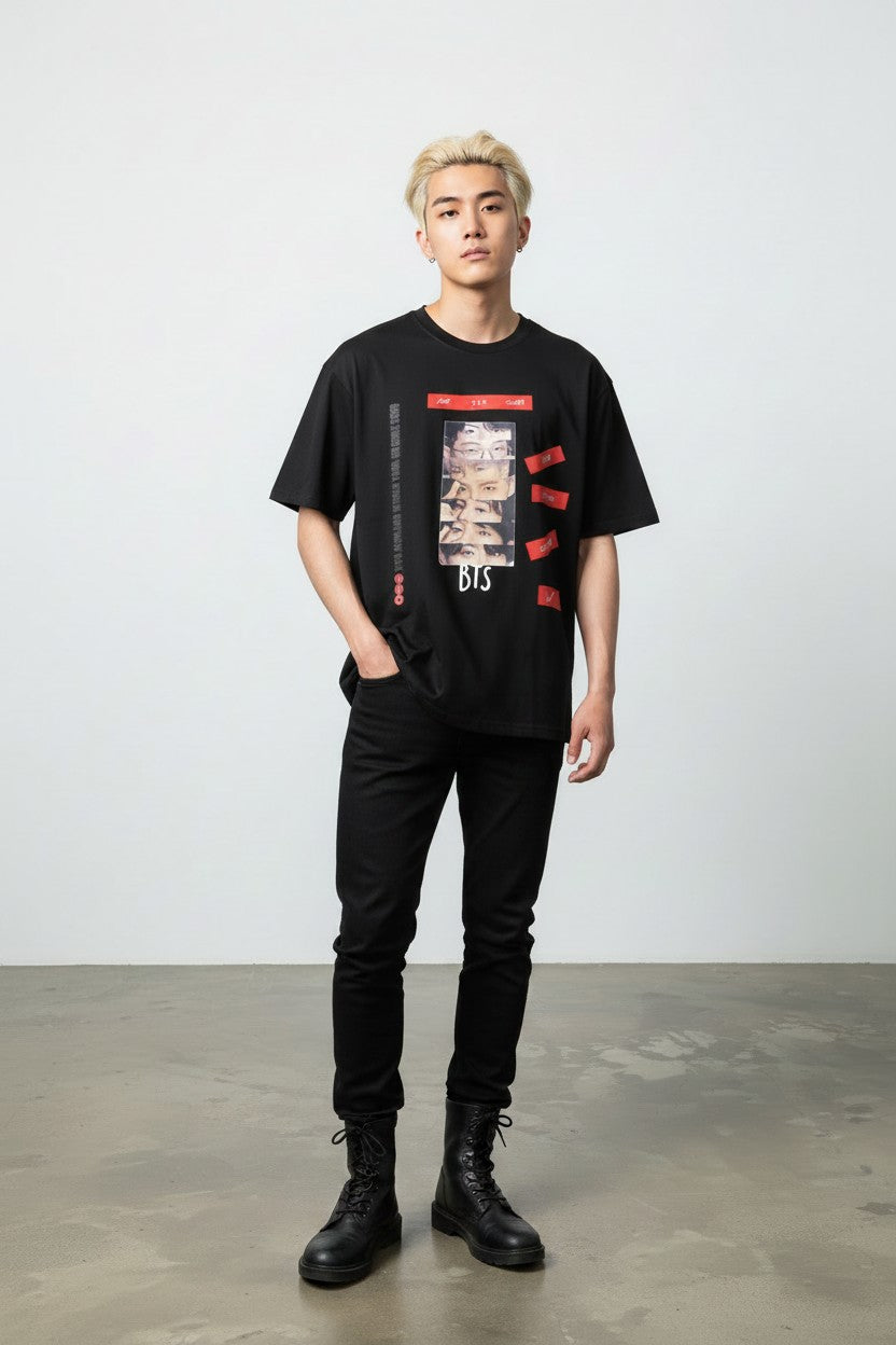 POLERA BTS PERSONALIZADO 1 NEGRO