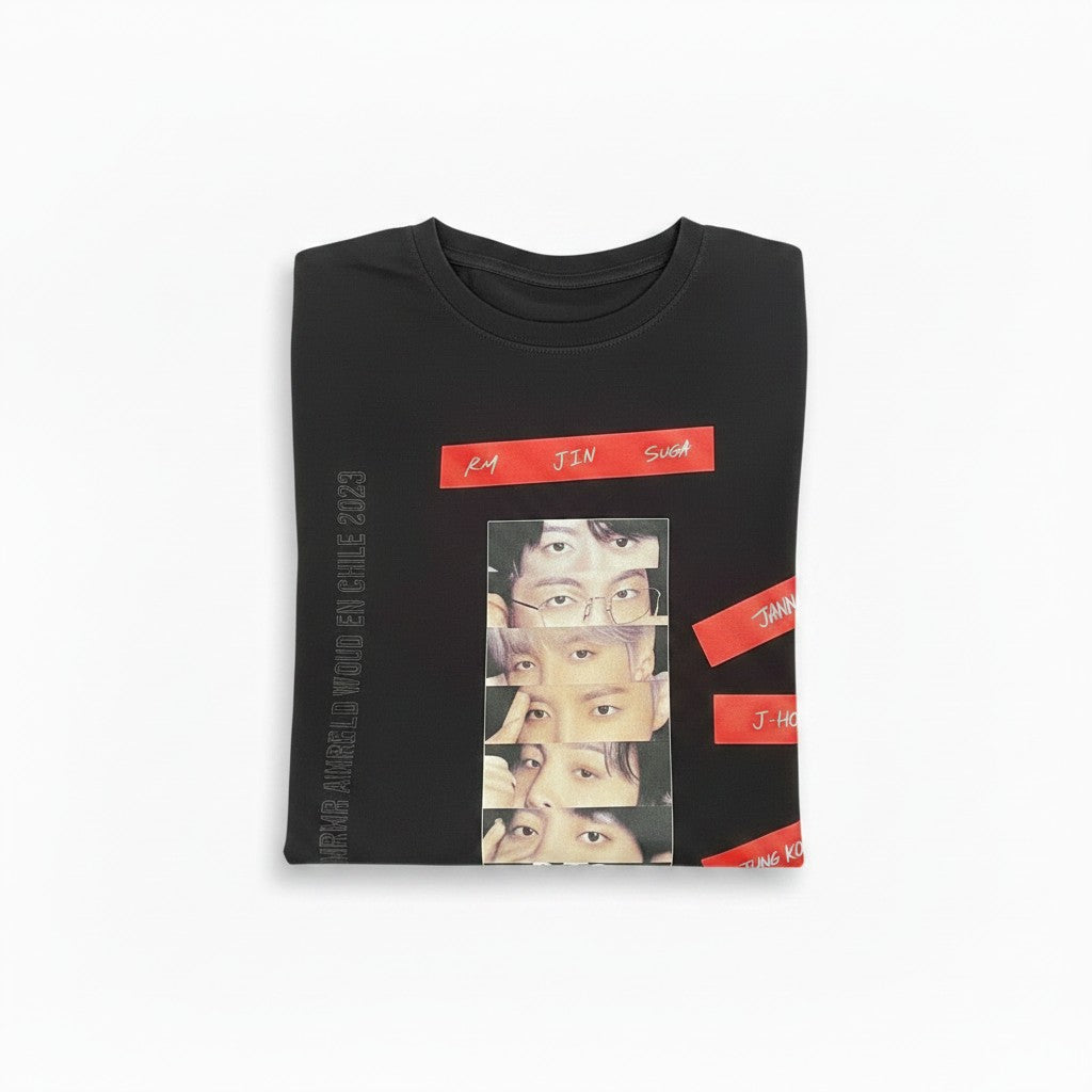 POLERA BTS PERSONALIZADO 1 NEGRO