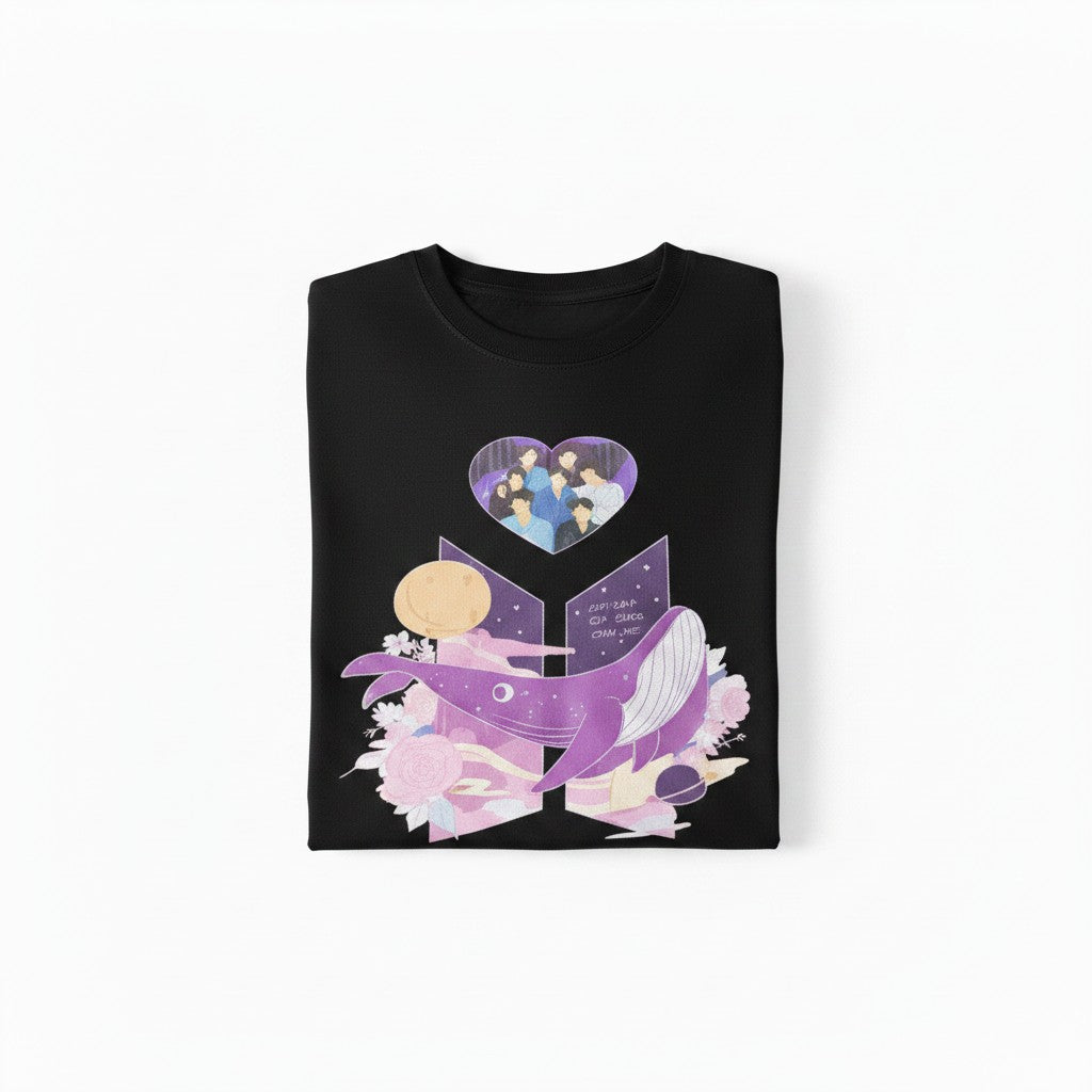 POLERA BTS WHALE NEGRO