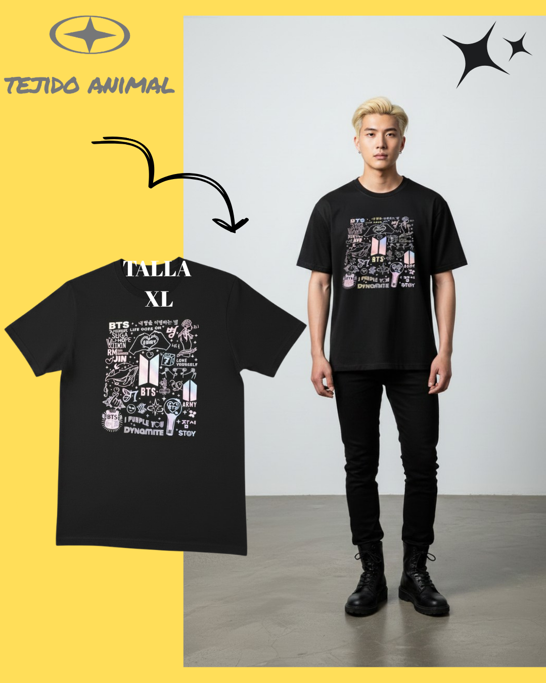 POLERA BTS LO MEJOR NEGRO