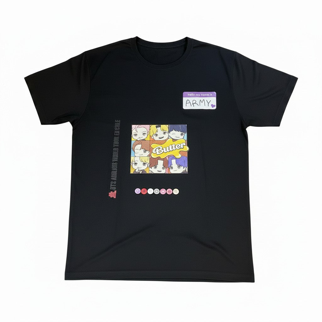 POLERA BTS ARMY BUTTER NEGRO
