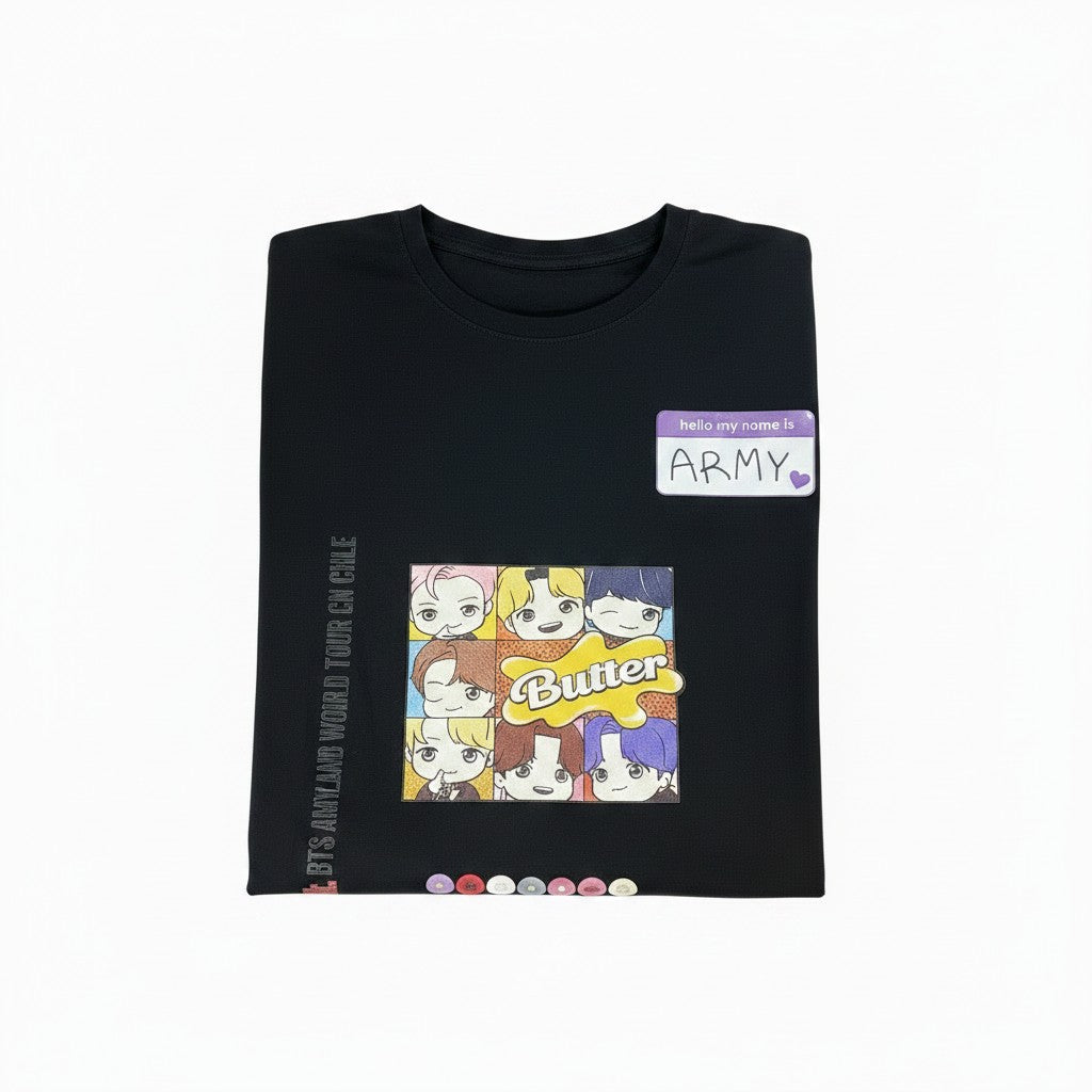 POLERA BTS ARMY BUTTER NEGRO