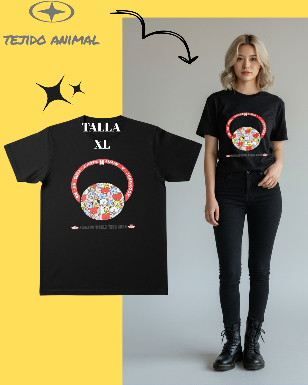 POLERA BTS 21 ARIRANG NEGRO