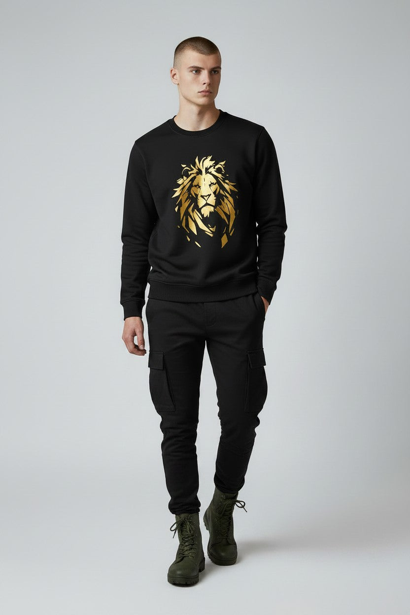 POLERON CREWNECK LYON GOLD NEGRO