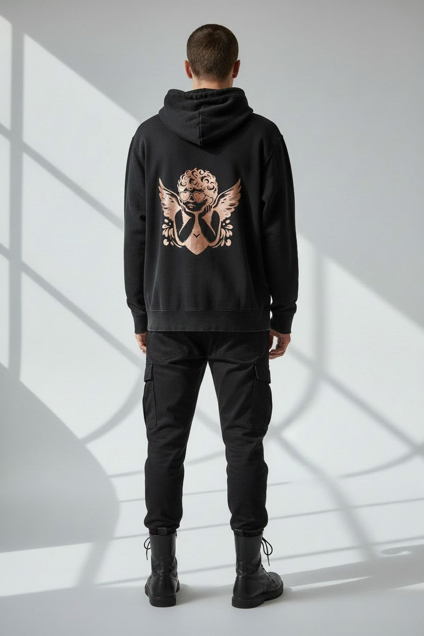 POLERON HOODIE ANGEL LOVE NEGRO