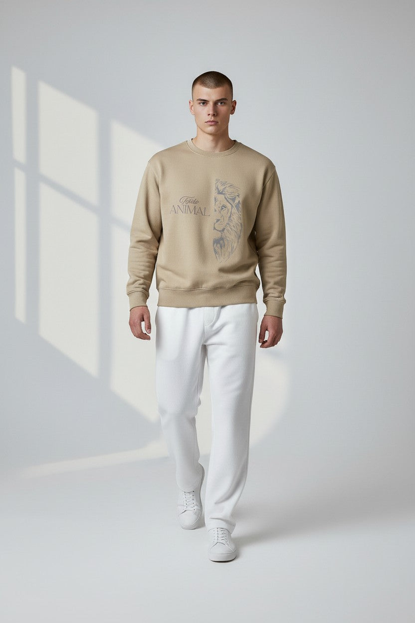 POLERON CREWNECK LION MD BEIGE