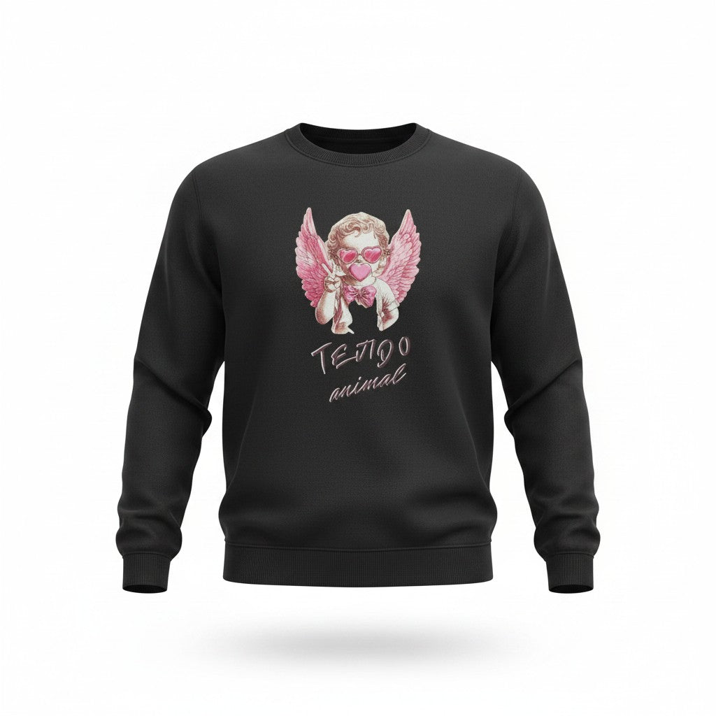 POLERON CREWNECK ANGEL POP NEGRO