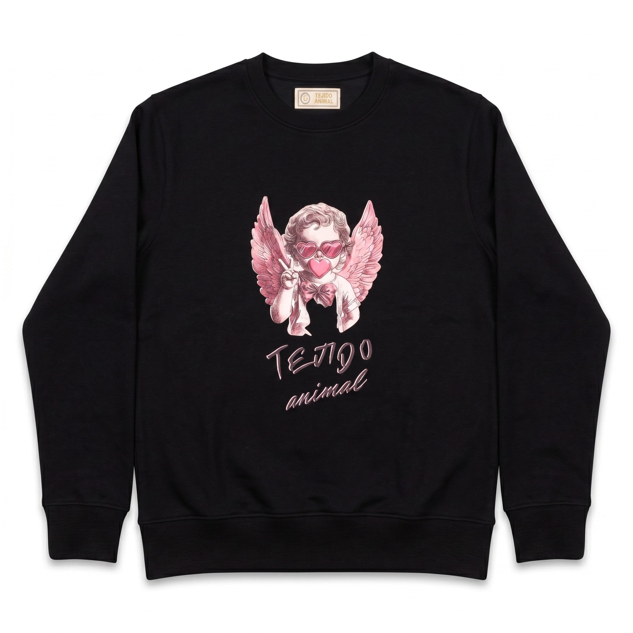 POLERON CREWNECK ANGEL POP NEGRO